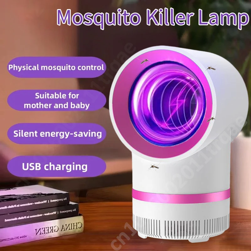 Luz antimosquitos portátil recargable, trampa física, trampa eléctrica para mosquitos, se puede utilizar para madre e hijo, luz antimosquitos 2025