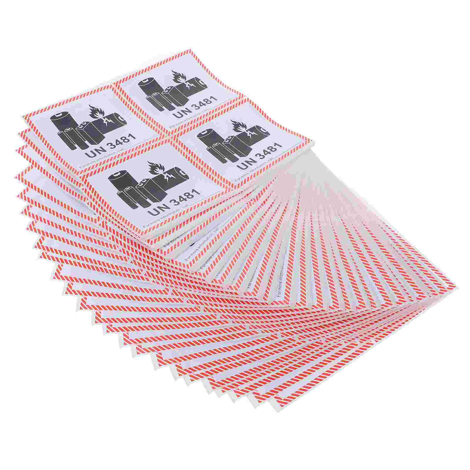 100 Sheets Fire Label Ion Caution Labels Un3480 Shipping Un3481 Stickers Lithium Batteries Warning for