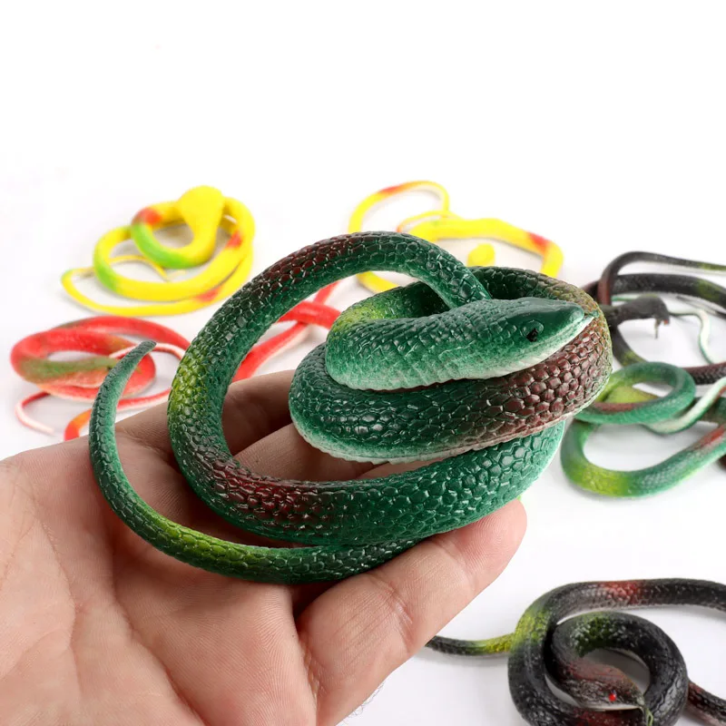 2PCS Simulated Snake Prank Trick Toys Halloween Practical Joke Gadget Props Decoration Fun Scary Tricky Toy Soft Rubber Gift