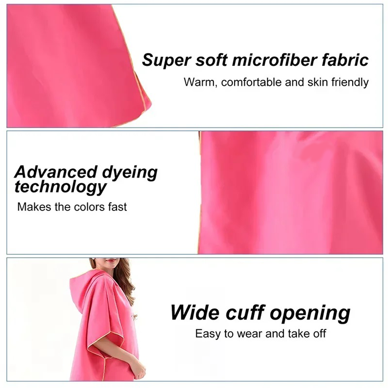 Toalla con capucha de microfibra para hombres y mujeres, para nadar, viajar en la playa, bata cambiante de secado rápido, capa, Toalla de baño, albornoz, Poncho de Surf, juego de Sauna
