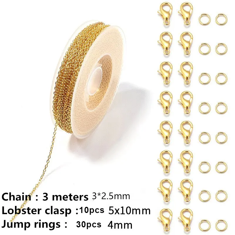 ジュエリー,ネックレス,イヤリング,ブレスレット,DIY,クラフトキット,クラフト用品,3m用のケーブルリンクチェーン