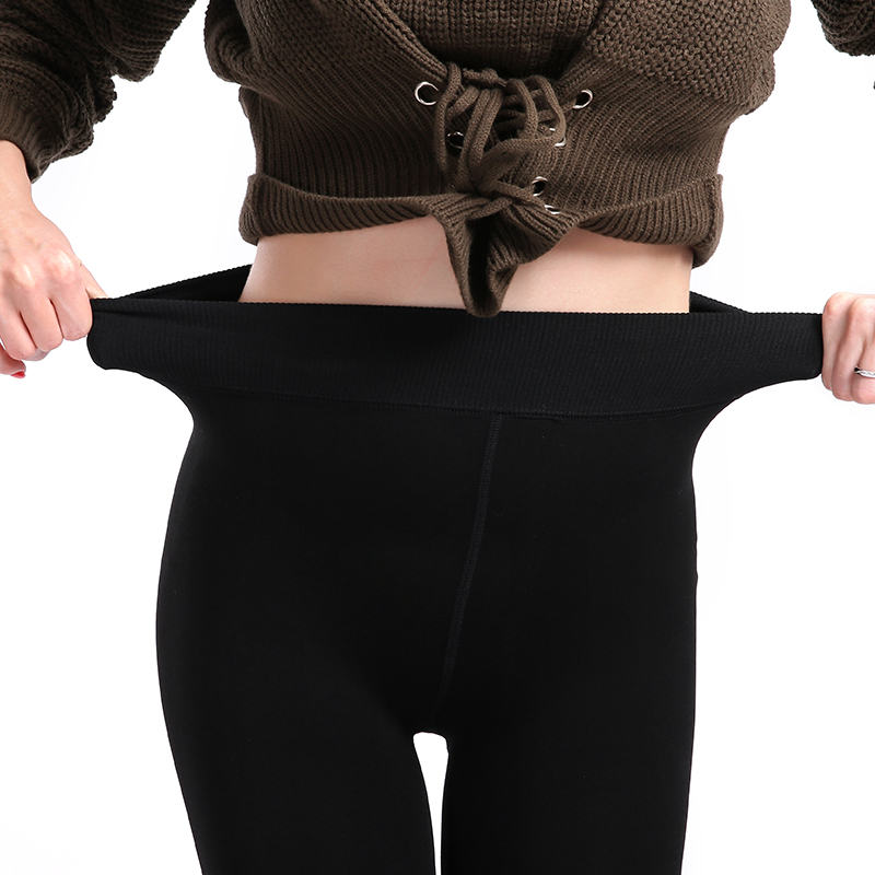 Leggings invernali da donna Leggins caldi Vita alta Velluto tinta unita Leggings in velluto addensato da donna Leggings neri elasticizzati