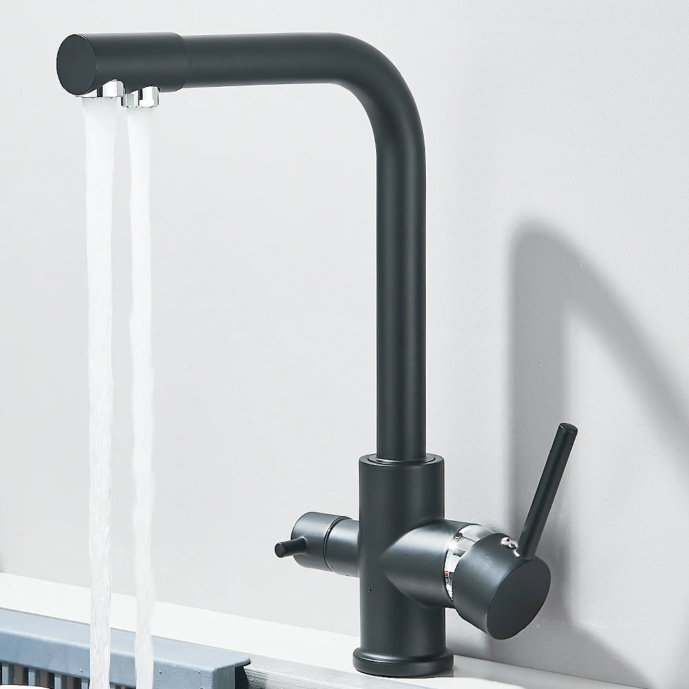Gefilterte Küchenspüle Wasserhähne Trinkwasserfilter Küchenarmatur Waschbecken Wasserhahn Heiß Kaltwasserhahn für die Küche