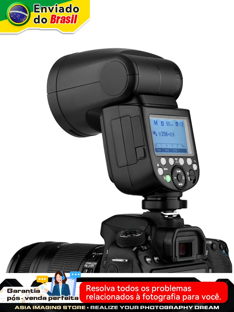 Godox-Flash de cámara V1 Speedlight V1C V1N V1S TTL 2,4G HSS para DSLR, sin Espejo, Canon, Sony, Nikon, Fujifilm V 1, Brasil