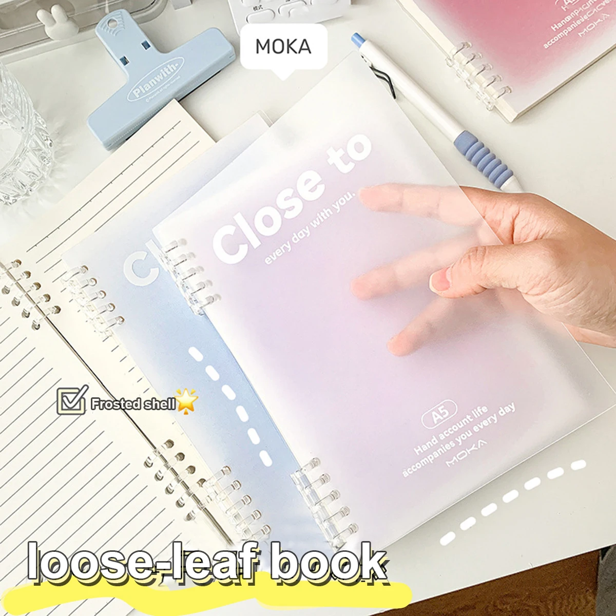 B5/A5 Quaderno a fogli mobili 60 fogli Raccoglitore Libro a righe Set di note Kawaii Cancelleria coreana Forniture per ufficio scolastiche Studenti che scrivono