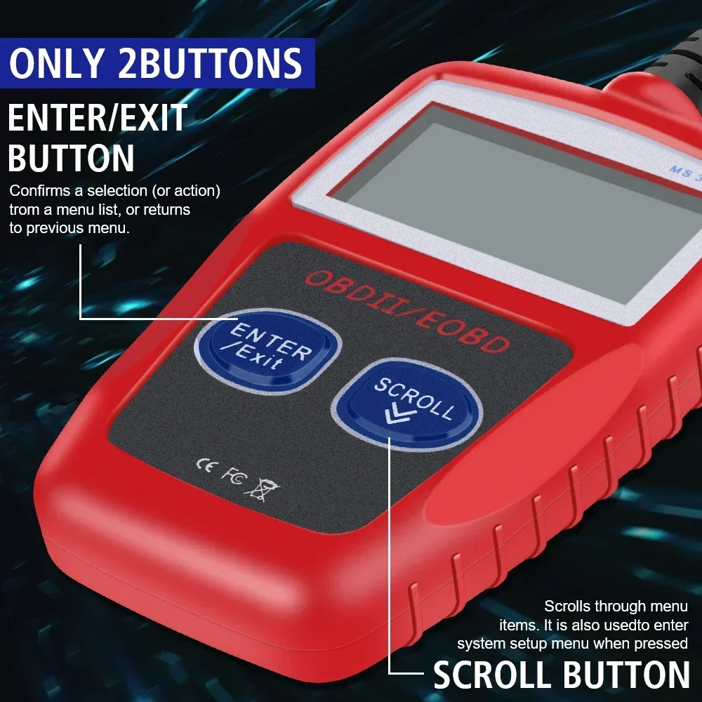 Ferramentas de diagnóstico do carro leitor código obd2 display digital obd 2 scanner multi funcional código falha claro 16 pinos versão universal