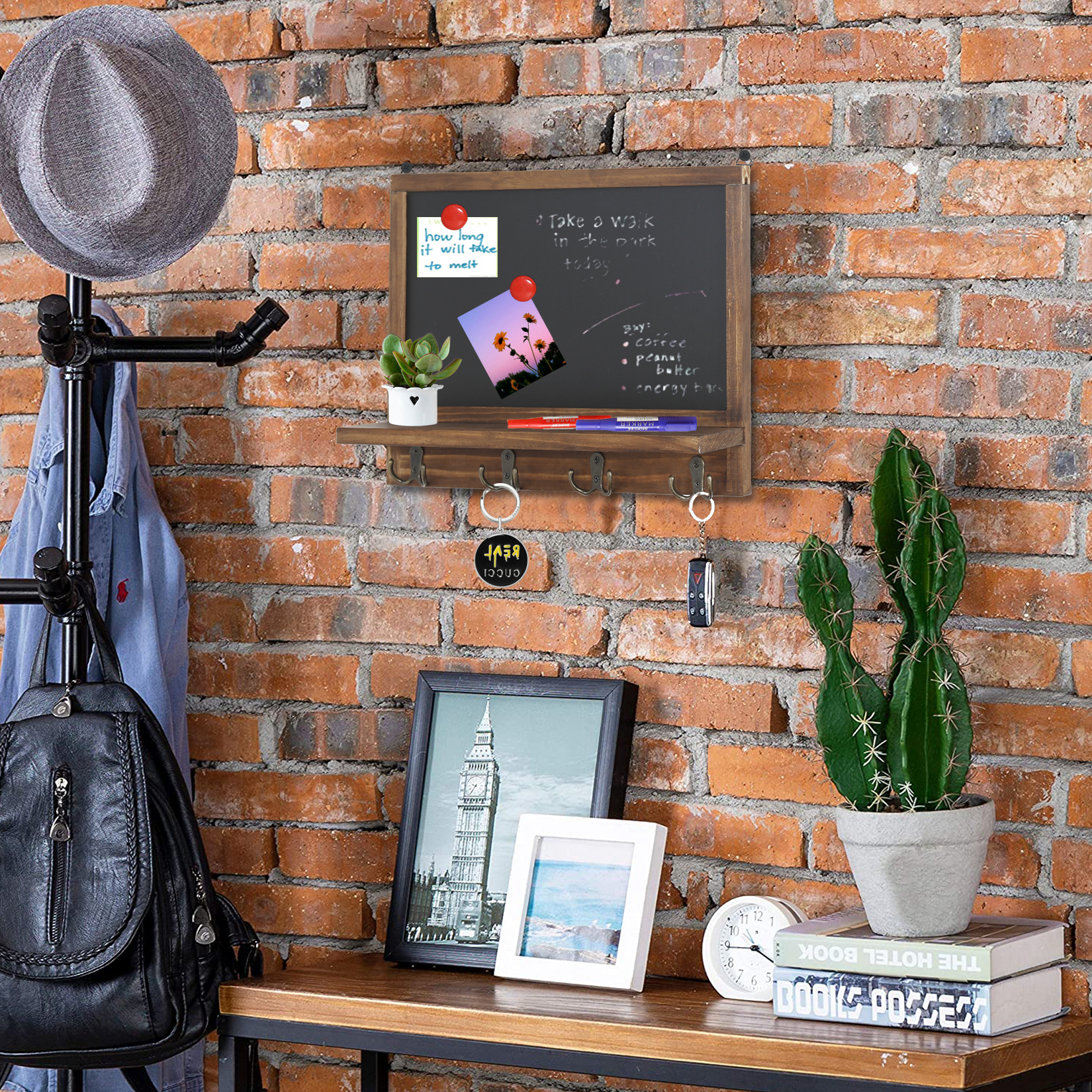 42*30cm Wall Mounted Chalkboard Kitchen Blackboard Memo Board Family Message Board Rustic Wooden Frame Chalkboard Sign