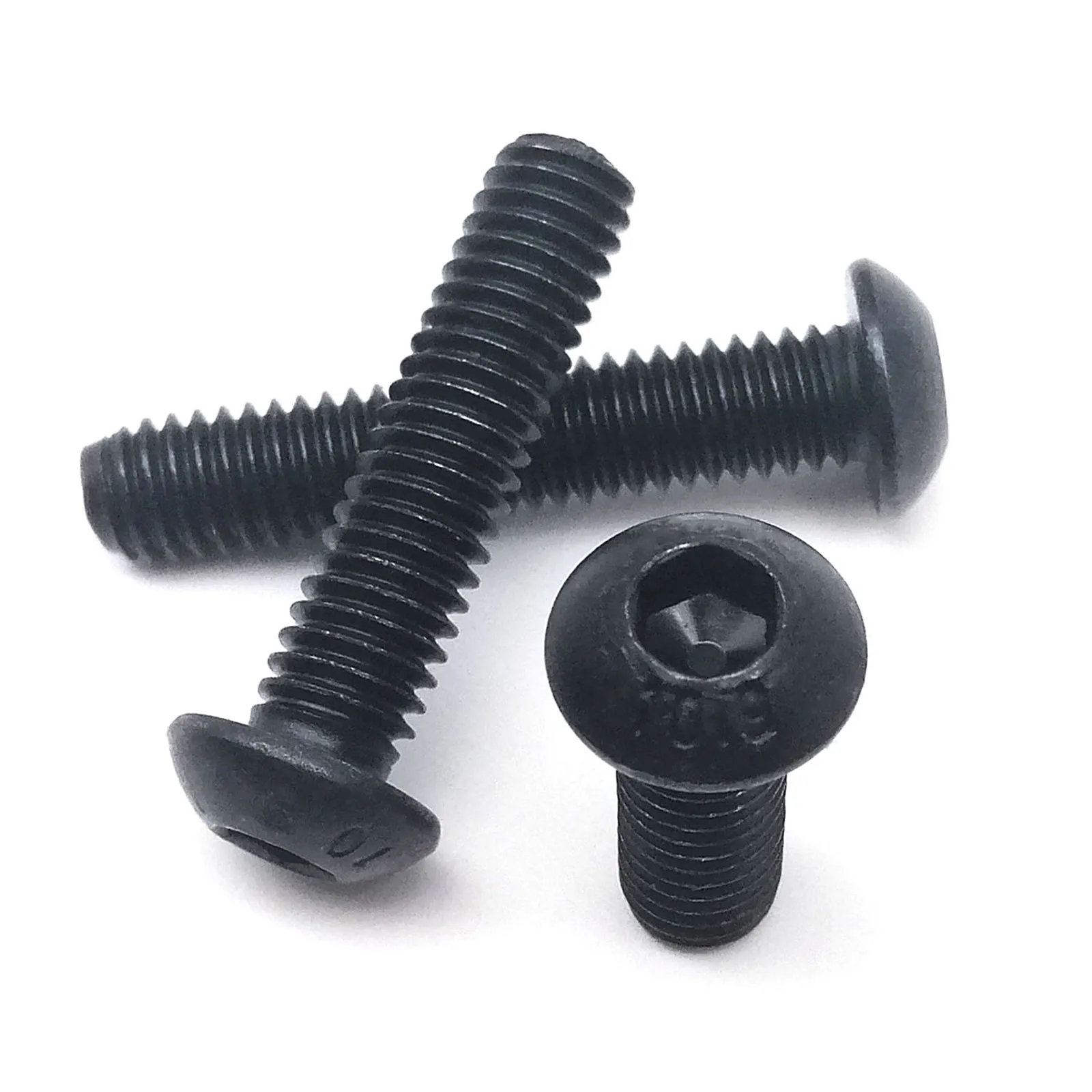 50 stks M3 Hexagon Hex Socket Head Knop Allen Bolt Schroef 304 A2-70 Rvs Zwart Grade 10.9 Staal ISO7380