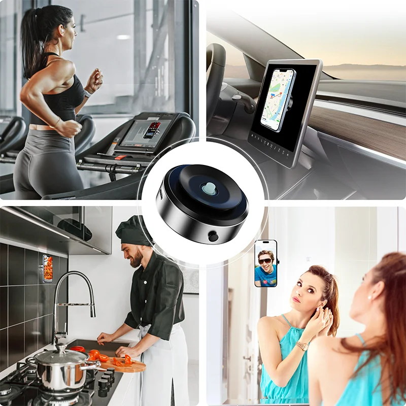 Soporte para teléfono móvil para coche, tecnología magnética negra, soporte de adsorción Universal para iPhone, Samsung, adsorción al vacío estable