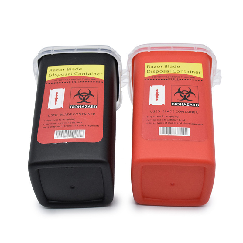 Salon Trash Storage Box Barbershop Hairdressing Waste Blade Storage Box Sharp Eyebrow Trimmer Collection Processing Container