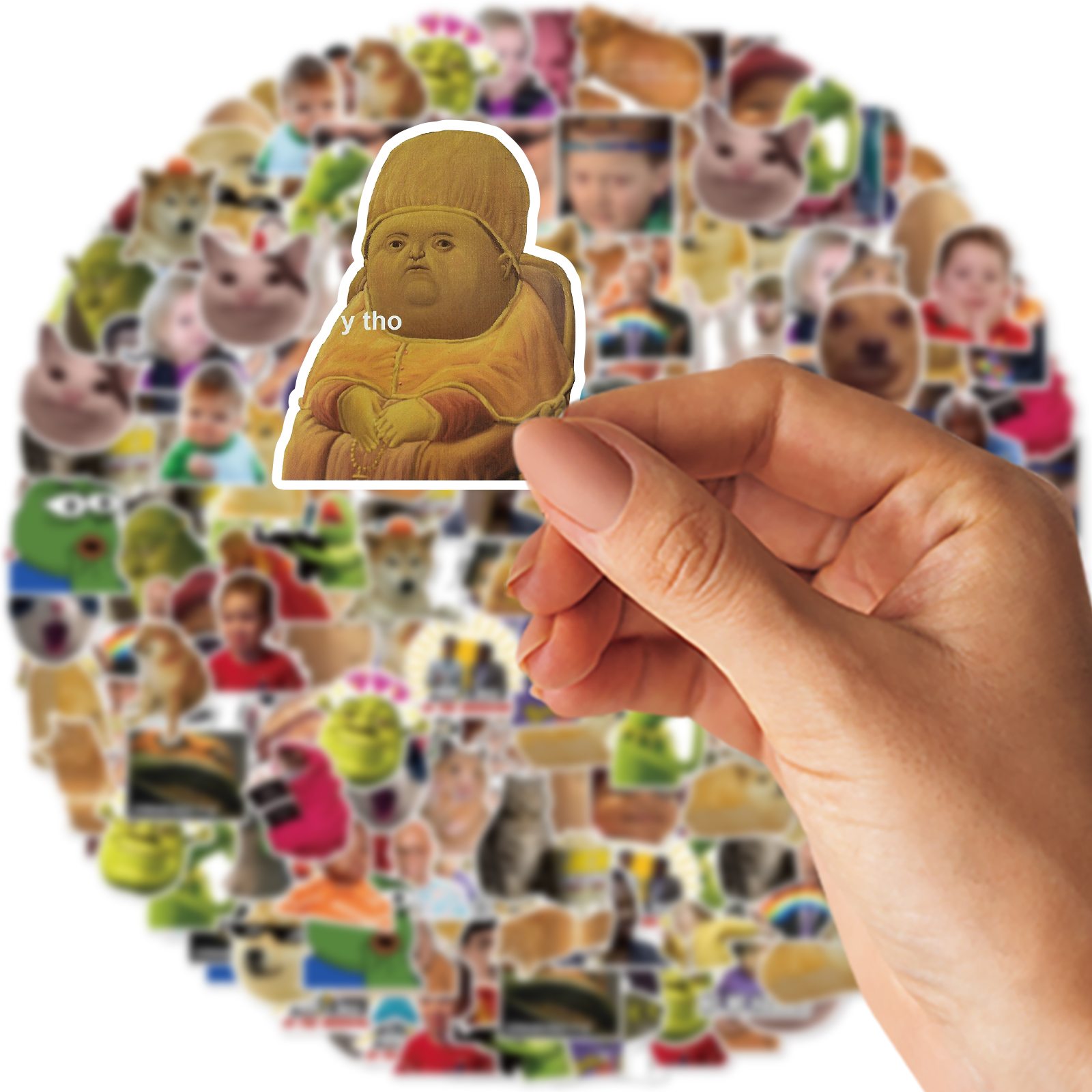 50 pçs memes engraçados europeus e americanos graffiti adesivos diy decoração, bagagem, portátil brinquedos clássicos decalques de pvc à prova dwaterproof água