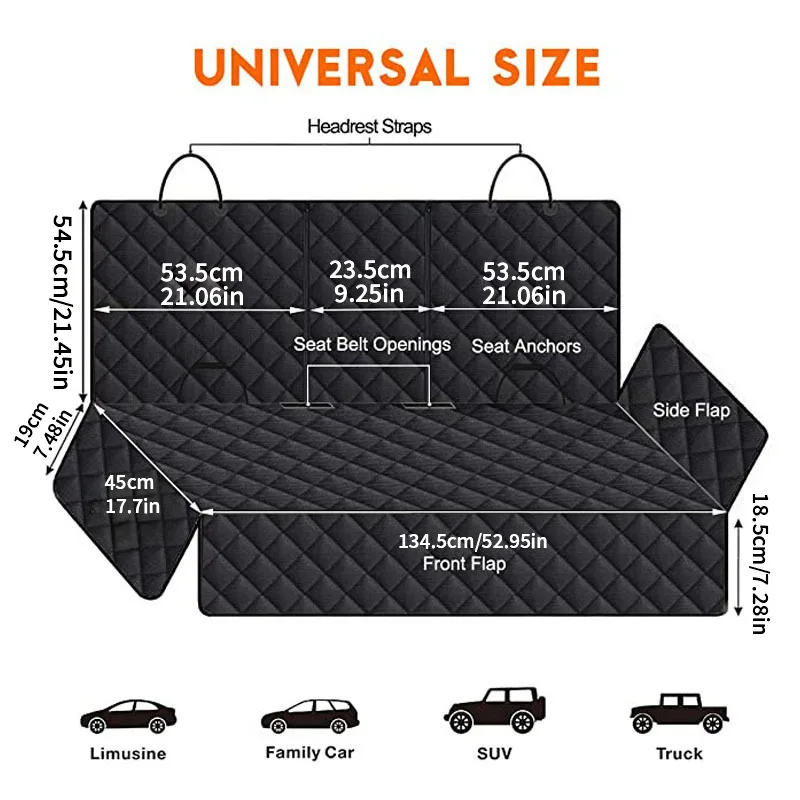 Pokrowiec na fotel samochodowy dla psa, 100% wodoodporna mata samochodowa dla zwierząt, tylna wodoodporna mata samochodowa dla psa, antybrudząca mata samochodowa dla psa Fotelik samochodowy dla psa