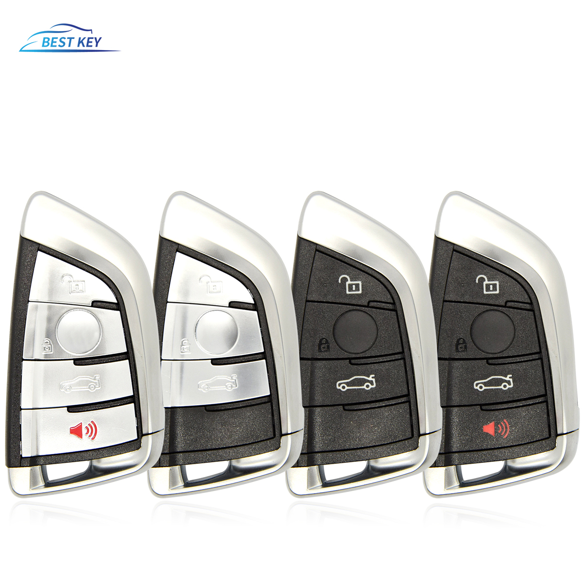 Tốt Nhất Chìa Khóa Xe Ô Tô Điều Khiển Từ Xa Thông Minh Vỏ Chìa Khóa Dành Cho Xe BMW Dao Thẻ BMW X5 X6 F15 X6 F16 G30 7 Series g11 X1 F48 F39, fob 3/ 4 Nút Đen