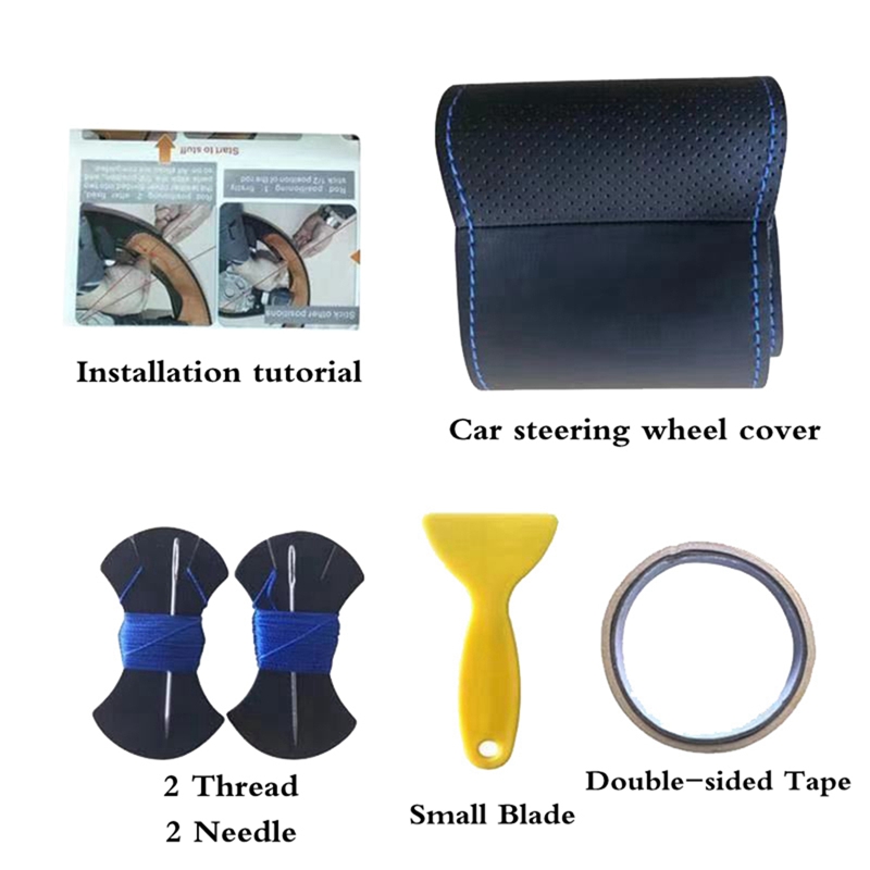 DIY de cuero Artificial negro protector para volante para Volkswagen Golf 6 Mk6 VW Polo Sagitar Bora Santana Jetta Mk6 transpirable