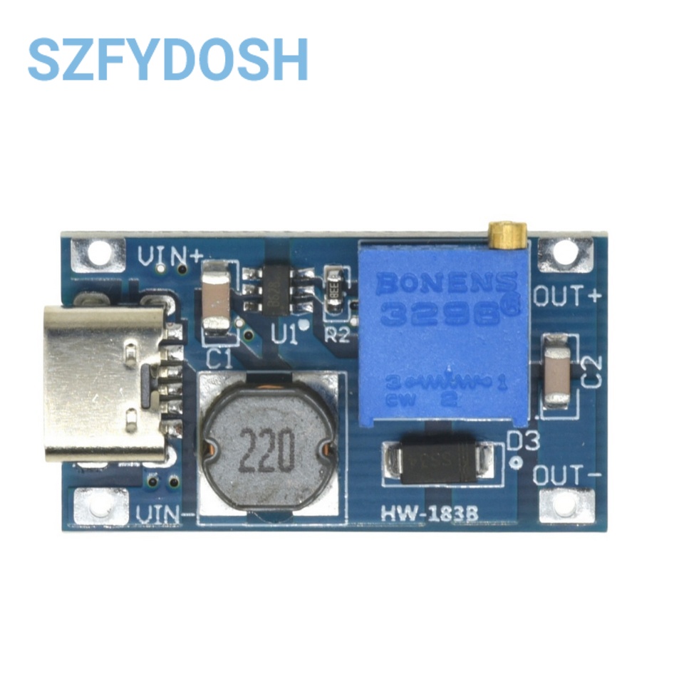 5/10 Uds MT3608 DC-DC TYPE-C Micro módulo de refuerzo ajustable 2A DC módulo convertidor elevador de potencia 2V-24V a 5V 9V 12V 28V