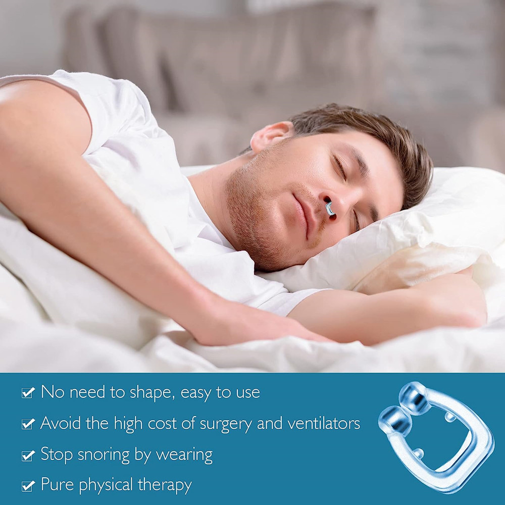 1-8PCS Anti Snoring Devices Silicone Magnetic Anti Snoring Nose Clip Easy Breathe Improve Sleeping Aid Apnea Guard Night Device