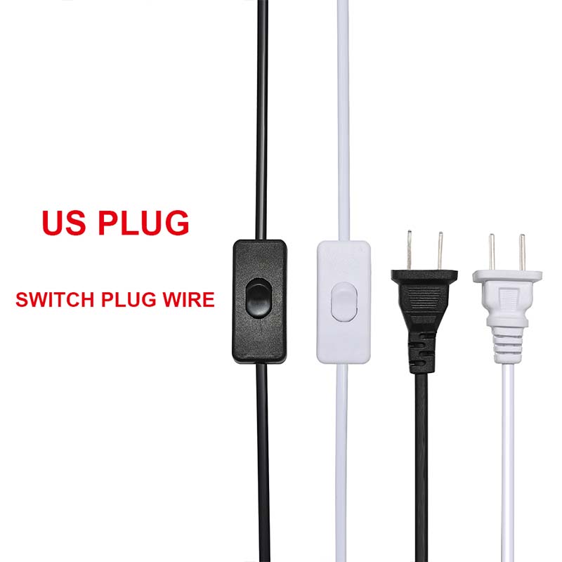 AC85-265V 660W 1,8 m 3m 5m Cable eléctrico interruptor de lámpara Cable de alimentación estándar internacional con enchufe de interruptor Cable de cobre