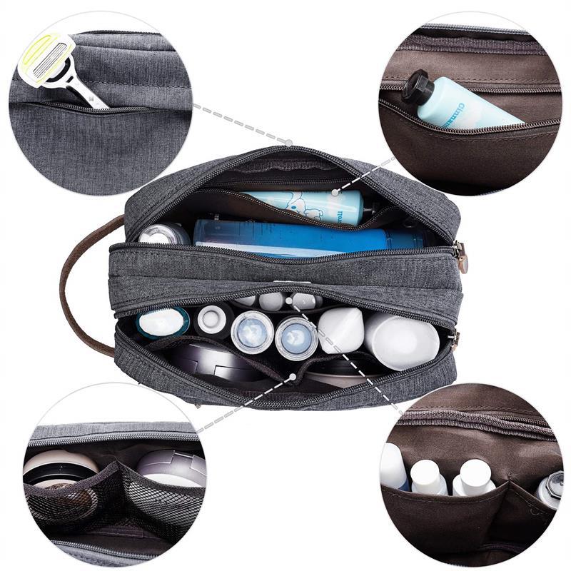 Foldable hanging men's travel large capacity promotional toiletries storage bag Oxford cloth waterproof makeup bag double layer