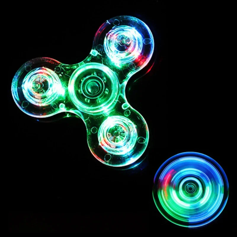 Luminous LED light Fidget Spinner Hand Top Spinners Glow in Dark Light EDC Fidget Spinner นิ้วมือความเครียดบรรเทาของเล่น
