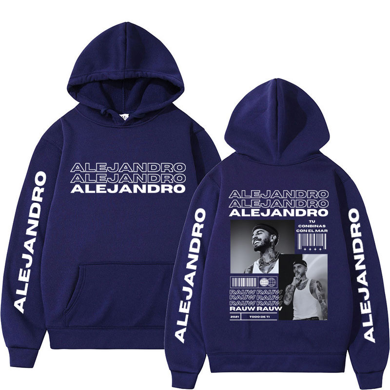 가수 Rauw Alejandro 앨범 Todo De Ti 까마귀 남성 힙합 빈티지 고딕 패션 긴 소매 느슨한 양털 Tracksuit streetwear