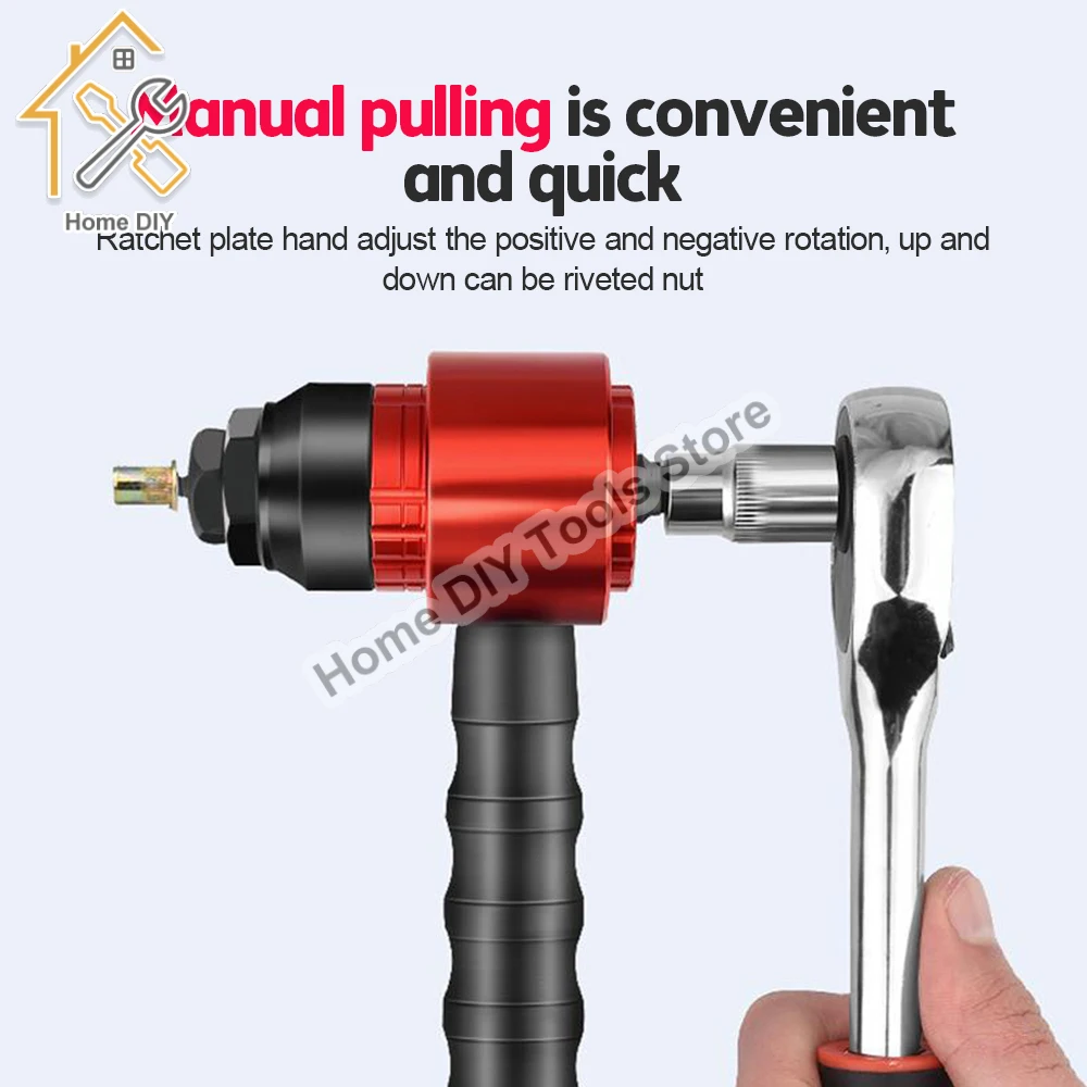 ไฟฟ้า rivet ปืนที่ถอดออกได้ไฟฟ้า M3 ~ M8 rivet NUT เครื่องมืออะแดปเตอร์ใส่ NUT ดึงโลดโผนเครื่องมือสำหรับสว่านไฟฟ้า/ประแจมือ