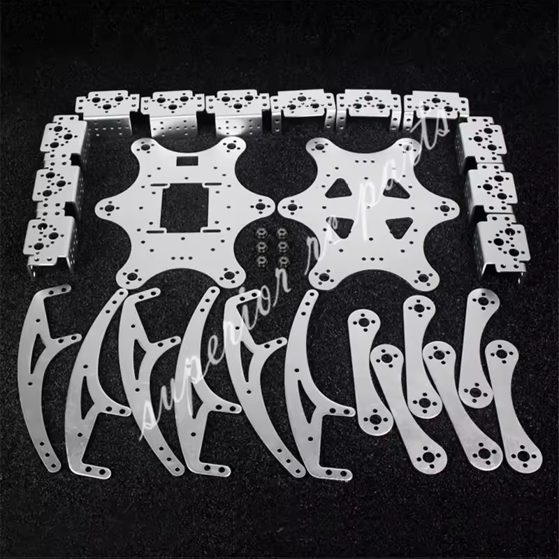 18 DOF Aluminium Hexapod Spider Halterung Sechs 3 DOF Beine Roboter Rahmen Kit mit Kugellager Komplett für programmierbare Roboter DIY Kit