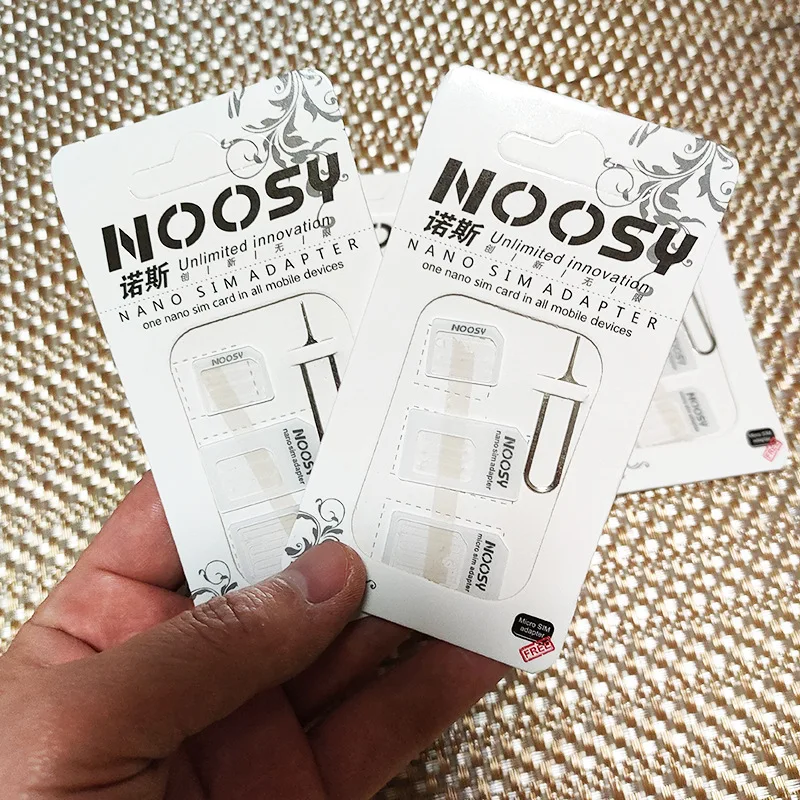 5 комплектов 4 в 1 адаптер Noosy Nano Sim-карты + адаптер Micro Sim-карты + стандартный адаптер SIM-карты для IPhone