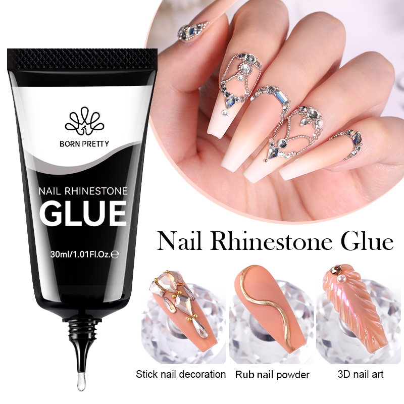 BORN PRETTY Nail Rhinestone Glue 30ML Gel Nail Glue 3D Shaping Sculpting Carving Flower DIY Decoration  Gem Glue Nail Supplies