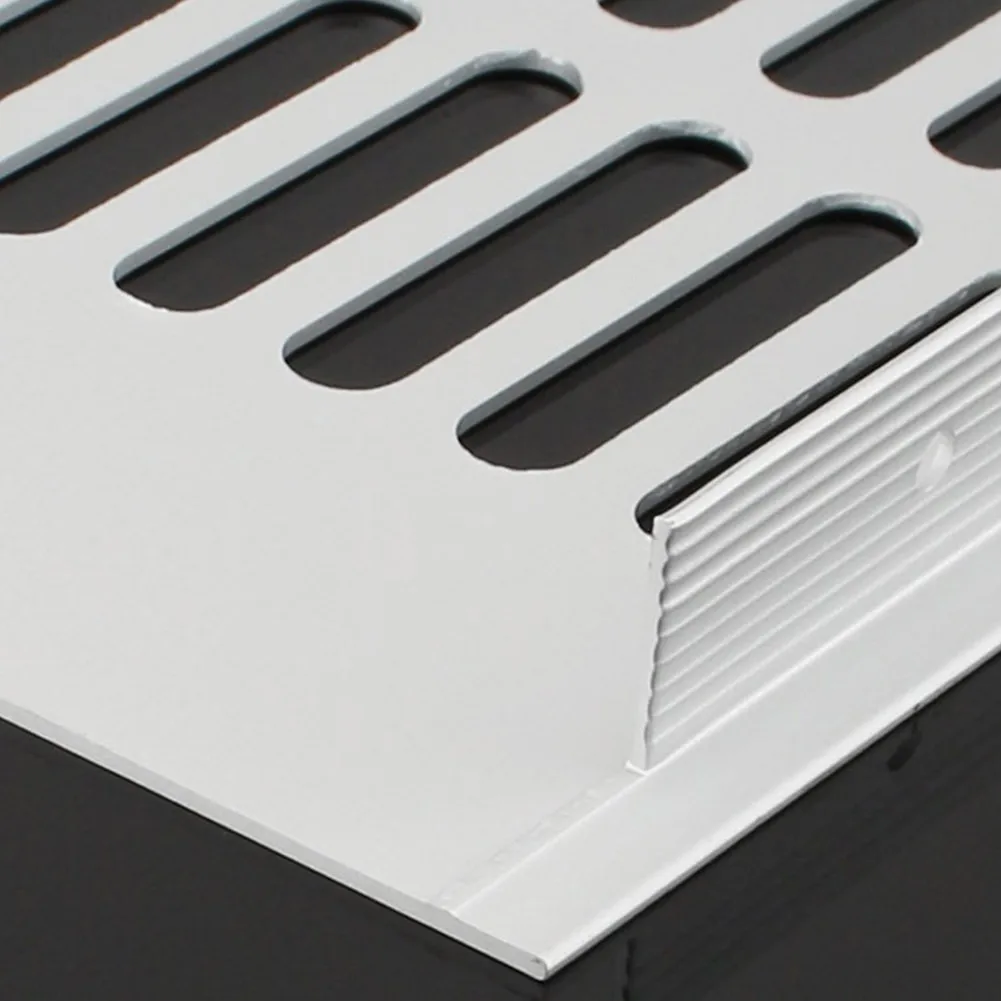 150mm Length Silver Aluminum Alloy Rectangular Air Vent Cover,Louvered Ventilation Grille For Wardrobe Shoe Cabinet Closet
