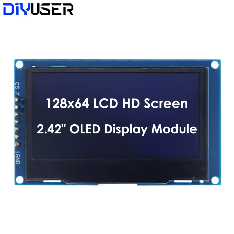 DIYUSER 2,4 Zoll 2,42 Zoll 128 x 64 OLED LCD Display Modul SSD1309 12864 4 Pin IIC I2C SPI Serielle Schnittstelle für Arduino C51