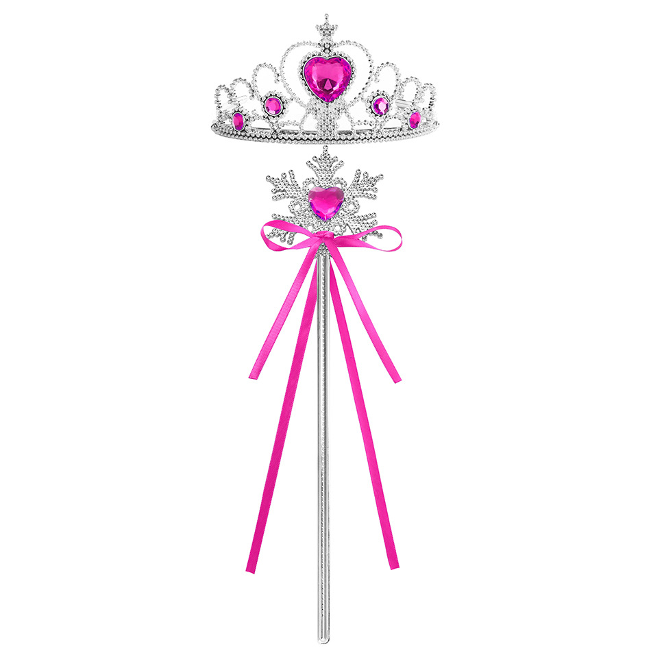 Crianças strass tiara coroa e varinha mágica com glitter cabeça de cristal argola jóias acessórios para o cabelo para meninas adolescentes presente aniversário