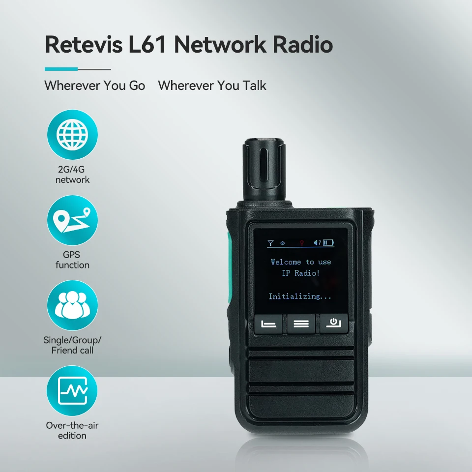 Retevis L61 4G Netzwerk Radio GPS Long Range Netzwerk Walkie Talkie USB C Lade Zwei Weg Radio Smartphone POC Radio Linux 2G 4G