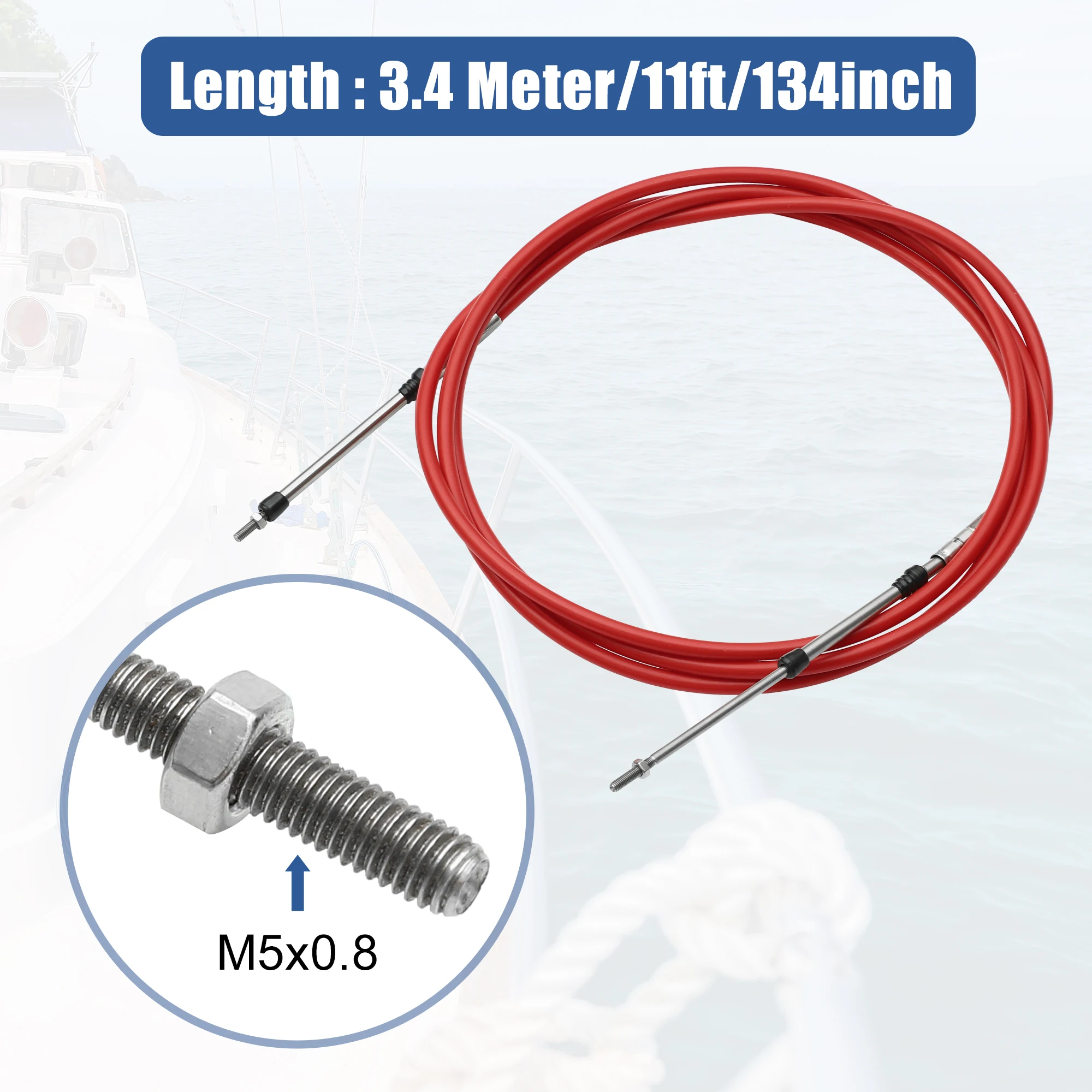 Motoforti 6-19ft 1.8M-5.8M Marine Throttle Shift Remote Control Box Cable for Outboard Engine Boat Motor Steering System