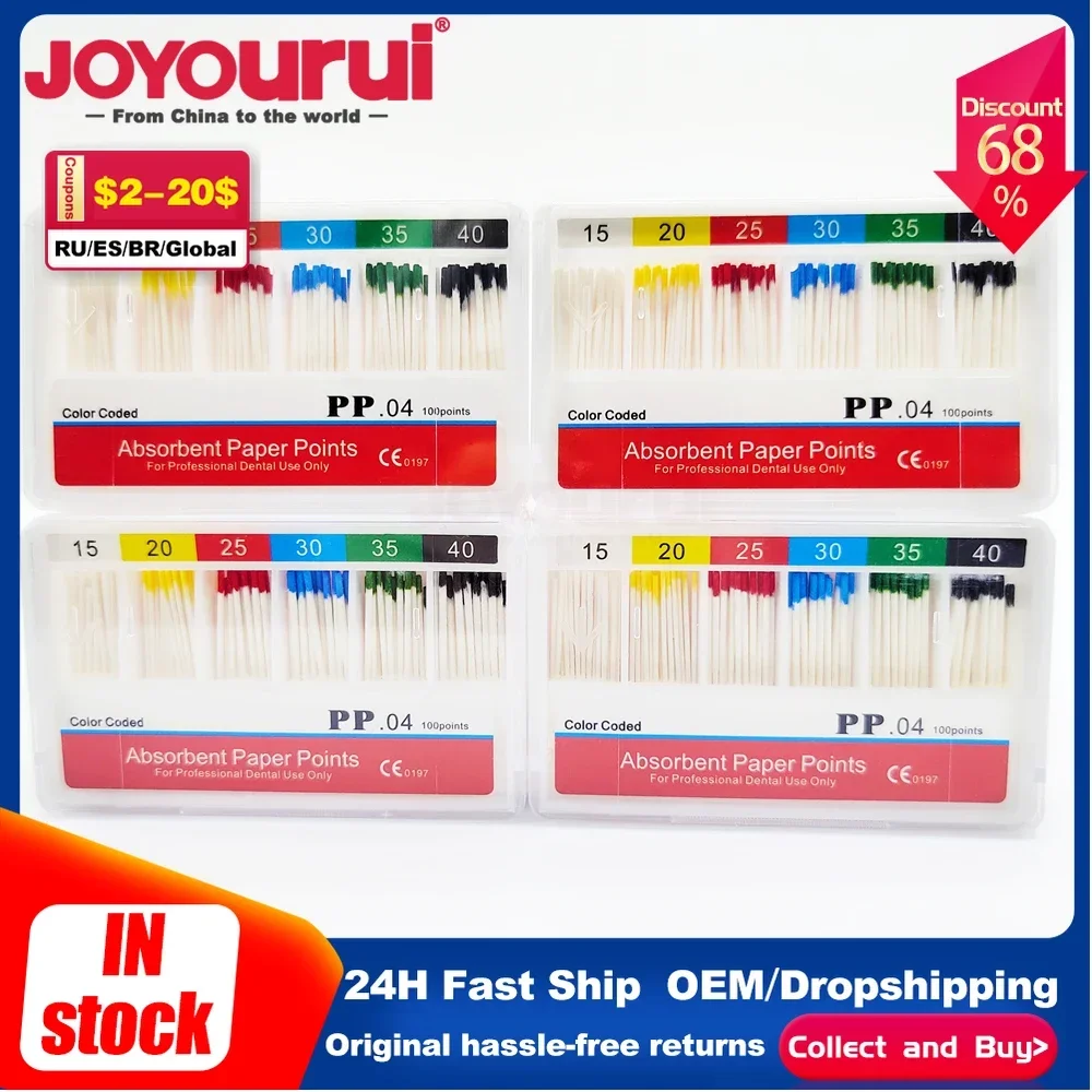 200 points Dental Absorbent Paper Points Sterile Mixed Sizes 15-40# For Dentistry dentair PP/GP02 accessories dente gutapercha