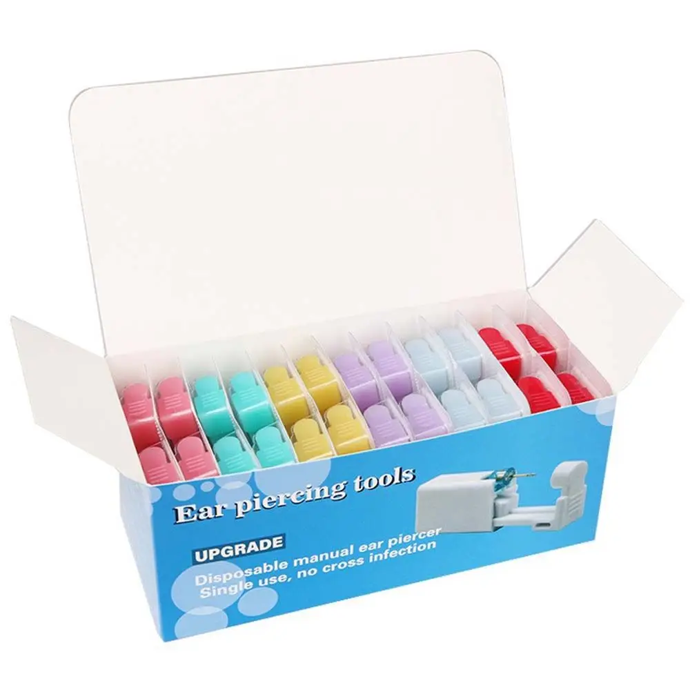เครื่องเจาะหูเหล็กเจาะจมูกแบบเกลียวเจาะหูเครื่องมือ tindik telinga จมูกแบบใช้แล้วทิ้งสำหรับมืออาชีพปราศจากเชื้อ