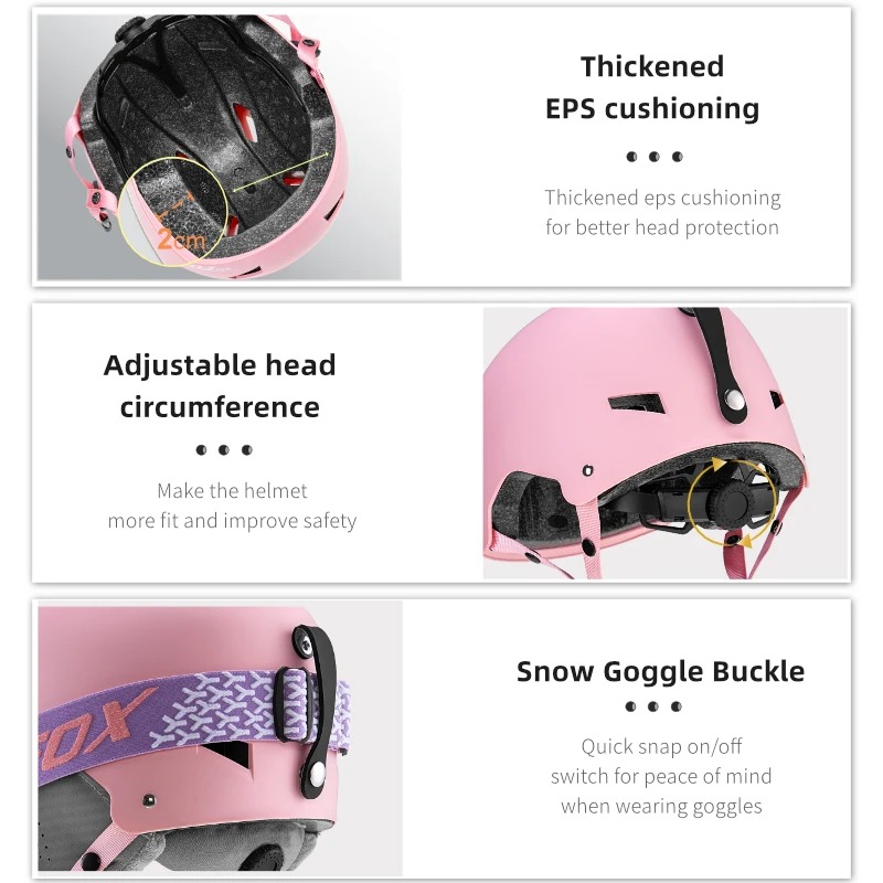 BATFOX 新しいスキーヘルメットブルーハーフカバー耐衝撃安全ヘルメットスケートスノーボードスノーモービルスケートボードヘルメットサイズ 52-62 センチメートル