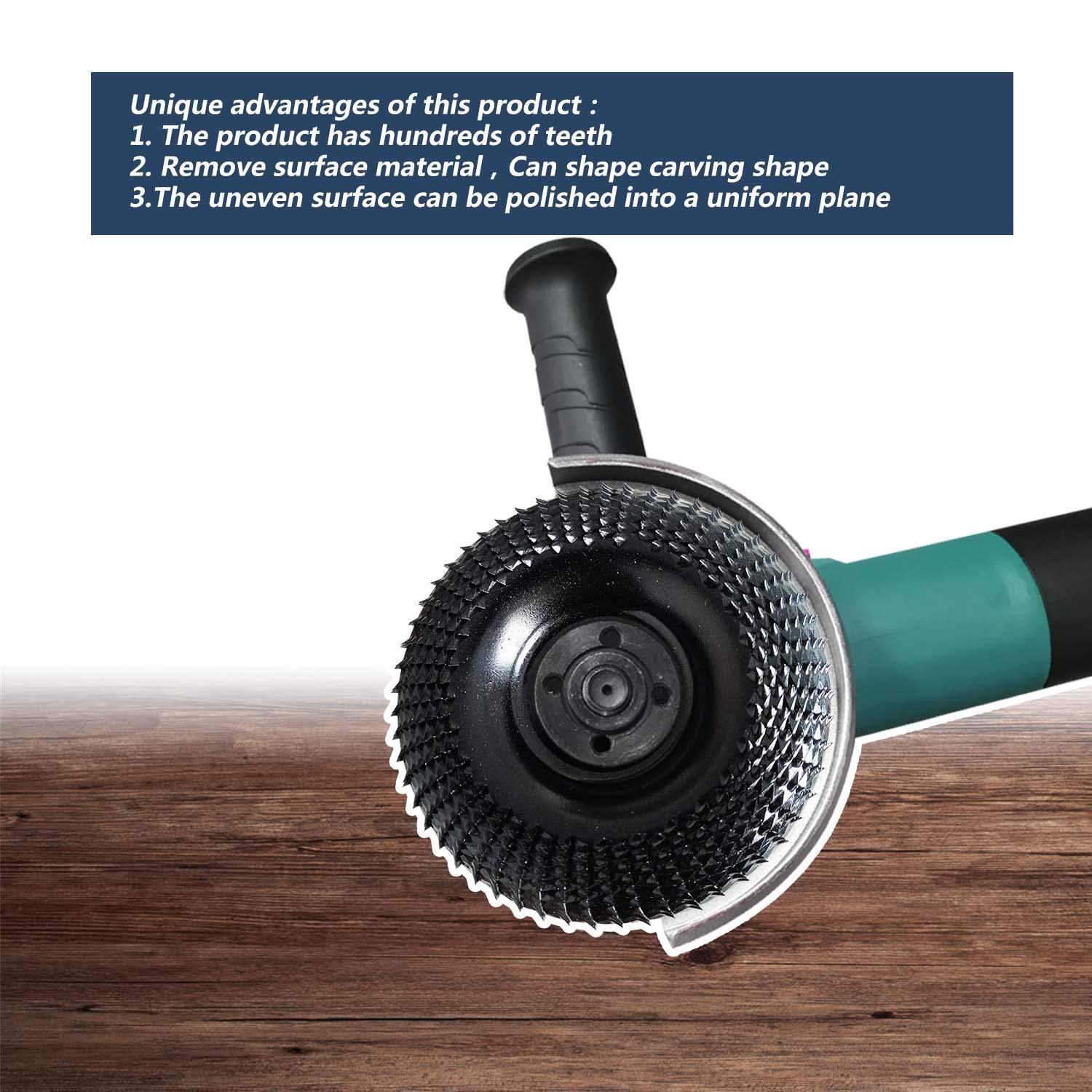 Amoladora angular de 4 pulgadas, disco de tallado de madera, rueda moldeadora de molienda de carpintería, herramienta rotativa abrasiva para amoladoras angulares de 16/22mm de diámetro