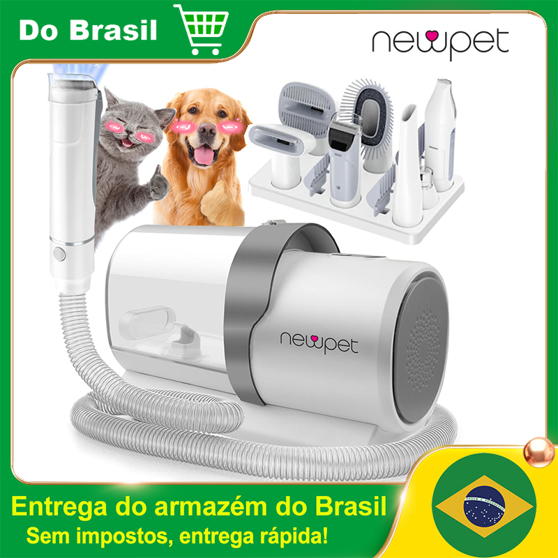 Newpet Aspirador de pó para pêlos de animais e kit para pêlos de cães com Copo de pó para pêlos de animais de estimação com capacidade de 2,5 L Escova para cães para aspirador de pêlos de animais