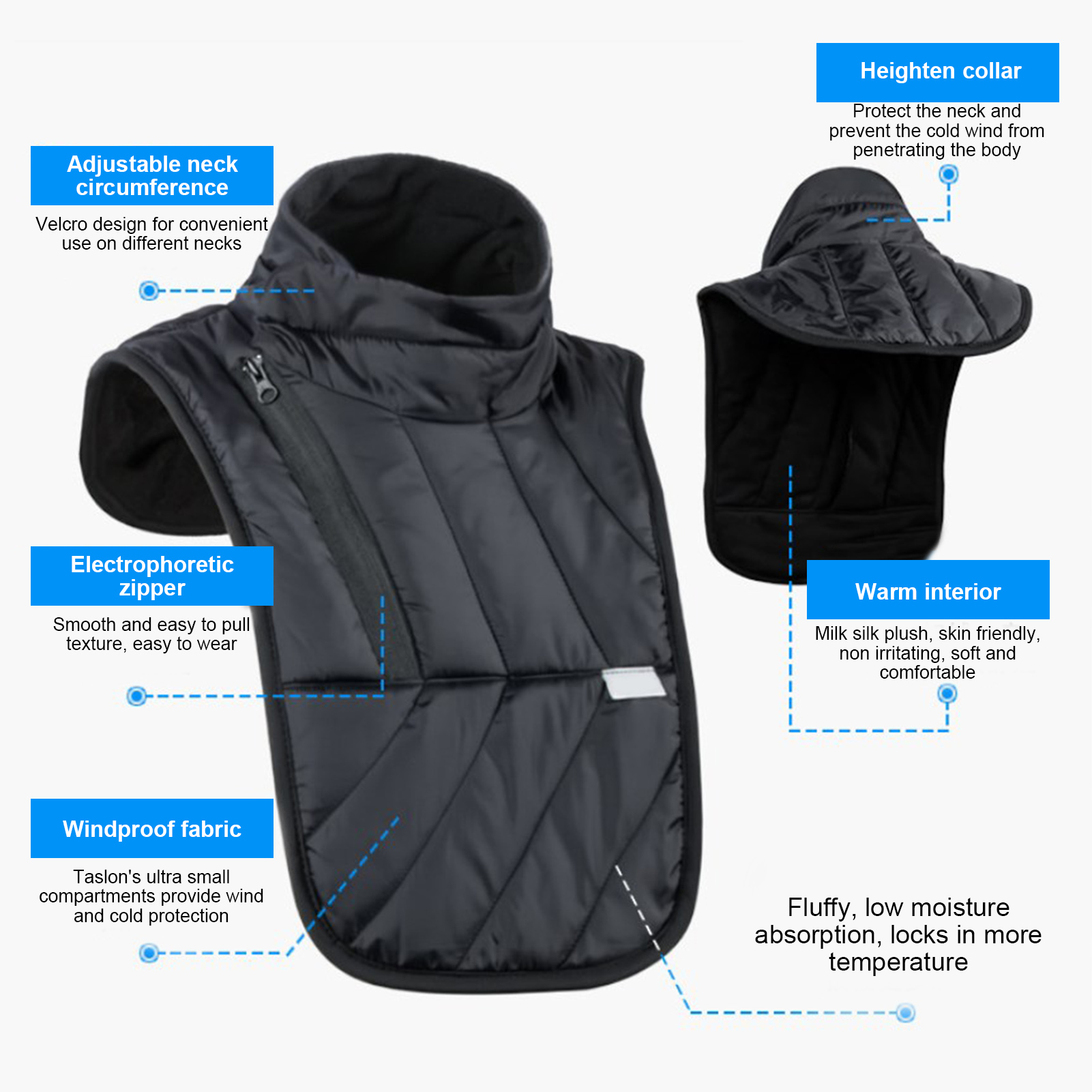 Bufanda de cuello cálida para mantener el invierno, Protector de pecho y cuello para motociclista, bufanda más cálida a prueba de viento, Baberos, Collar térmico para motocicleta