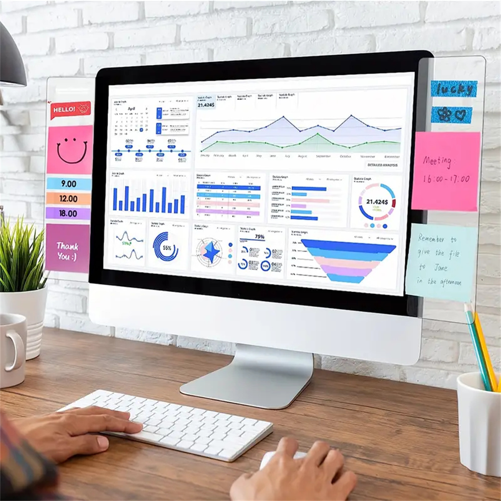 Elegante clip para tablero de notas con monitor: el espacio de trabajo aerodinámico, mejora la decoración con un soporte duradero para notas para el hogar y la oficina