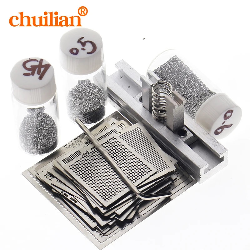 27 Chiếc BGA Tiêu Bản Sik Tín Đèn Tín Hàn Bóng Hàn Dụng Cụ BGA Reballing Ga Jig Bộ