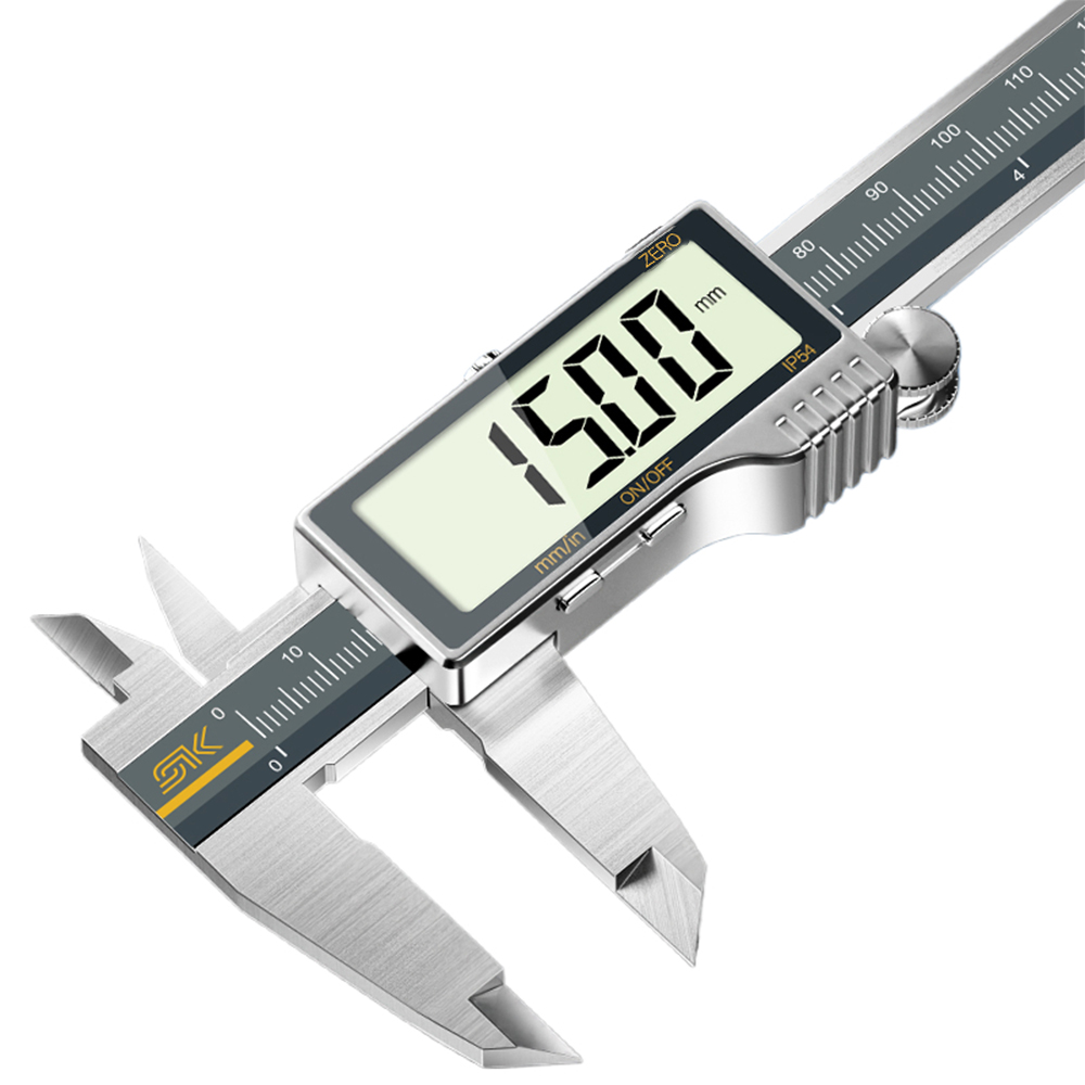 Calibradores Vernier con pantalla Digital electrónica IP54 totalmente metálico, herramienta de medición de calibrador de pantalla completa HD de acero inoxidable de 0-150/200/300mm