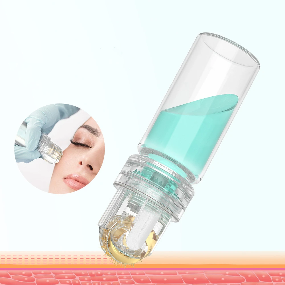 1 SZT. 64-pinowy Tytanowy Mikroigłowy Roller do Pielęgnacji Skóry Domowego Użytku do Ust, Twarzy, Brwi, Włosów, Skóry Głowy, Aplikator Serum