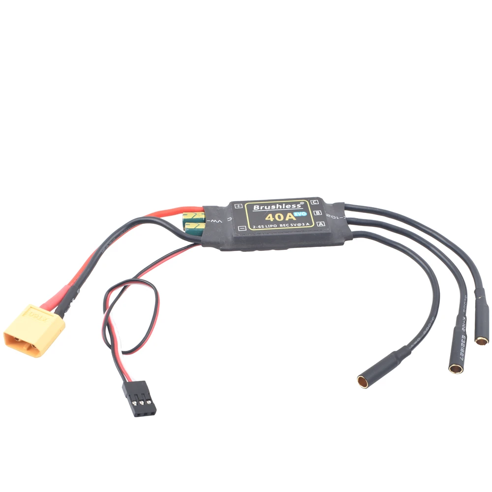 HV Brushless 10A 20A 30A 40A 50A 60A 80A 100A ESC 2-6S Lipo Battery 3A/5V BEC Quadcopter Aircraft FixedWing Multi-axis Drone