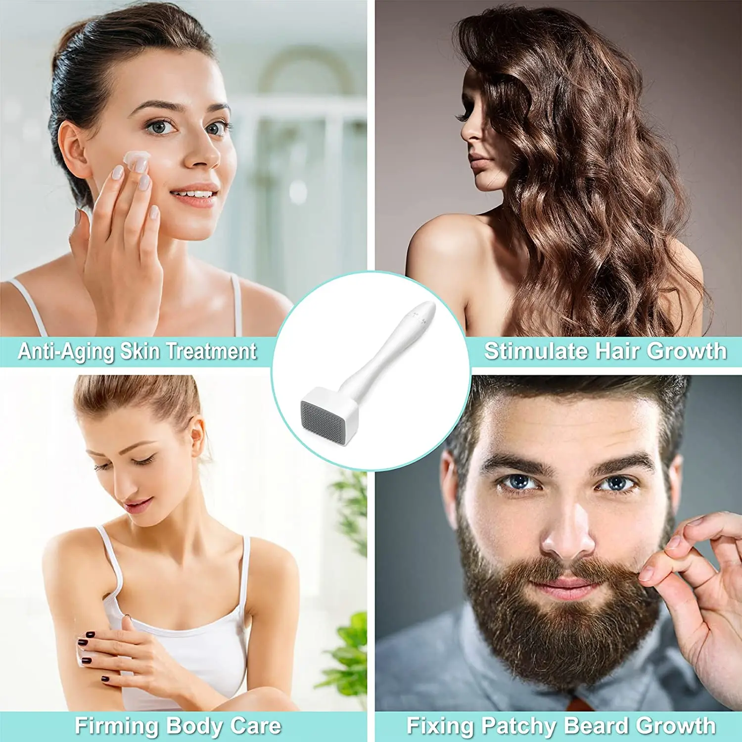 Derma carimbo drs 140a agulhas ajustável microagulha rolo selo micro agulha rolo sistema perda de cabelo terapia de crescimento da barba