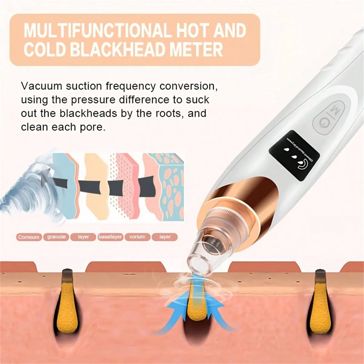 Elétrica facial cuidados com a pele remoção de poros limpador vácuo remoção de acne para poros faciais profundos 5 potência de sucção removedor de cravo poros
