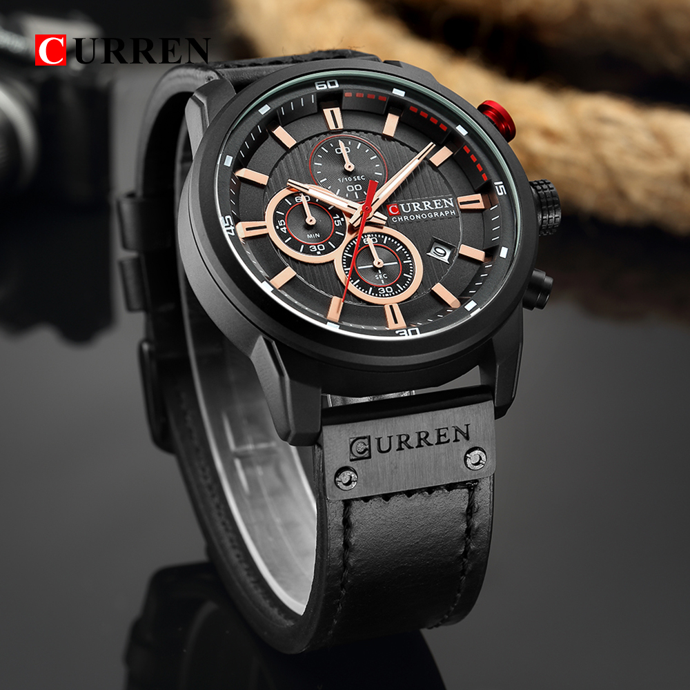 CURREN mode Date Quartz hommes montres haut de gamme de luxe mâle horloge chronographe Sport hommes montre-bracelet Hodinky Relogio Masculino