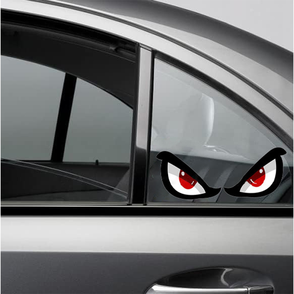 3D Simulation Shark Pattern Sticker Eye Rearview Mirror Car Reflective Sticker Motorcycle Sticker