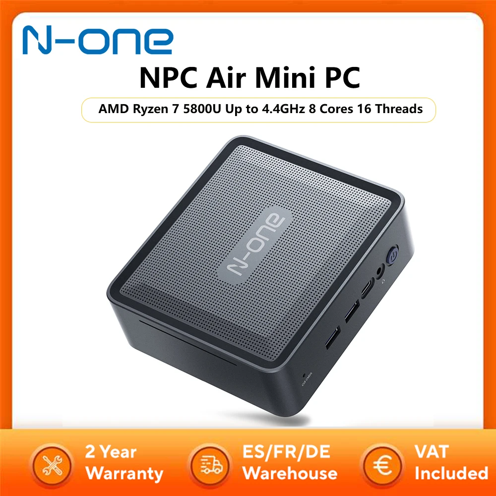 N-one npc air mini pc und ryzen 7 5800u bis zu 4,4 ghz 8 cores 16 threads 16gb ram 512gb ssd windows 11 pro wifi 6 micro desktop