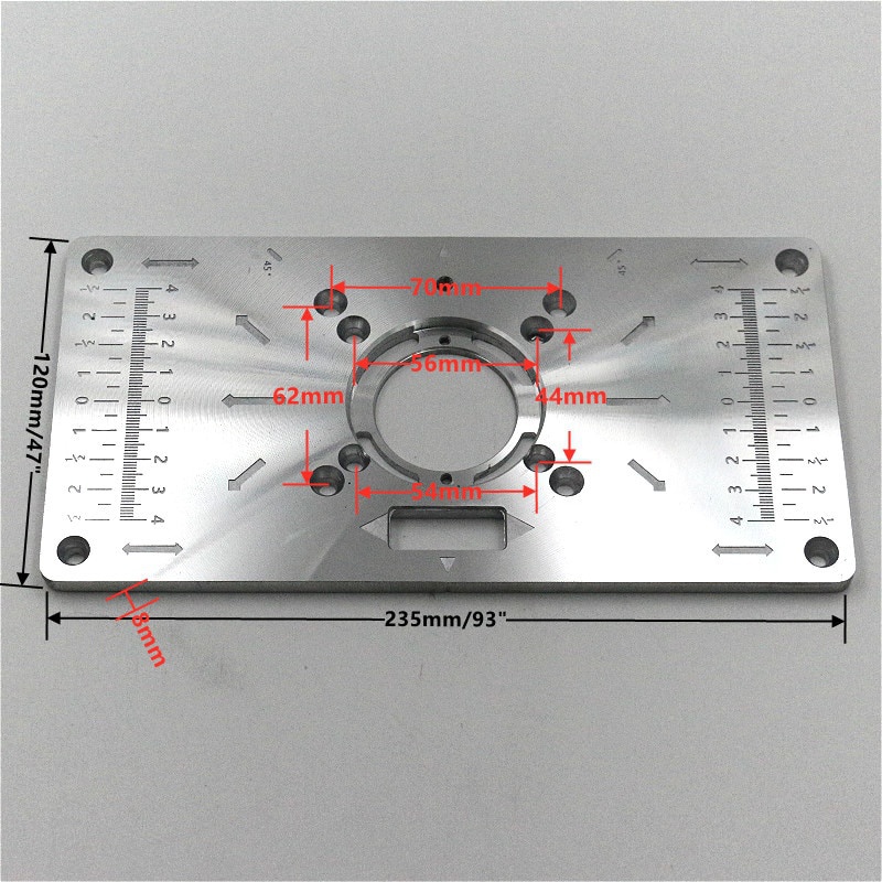 Enrutador de aluminio multifuncional, mesa de fresado, placa de inserción, recortadora, máquina de grabado, herramientas de banco para carpintería